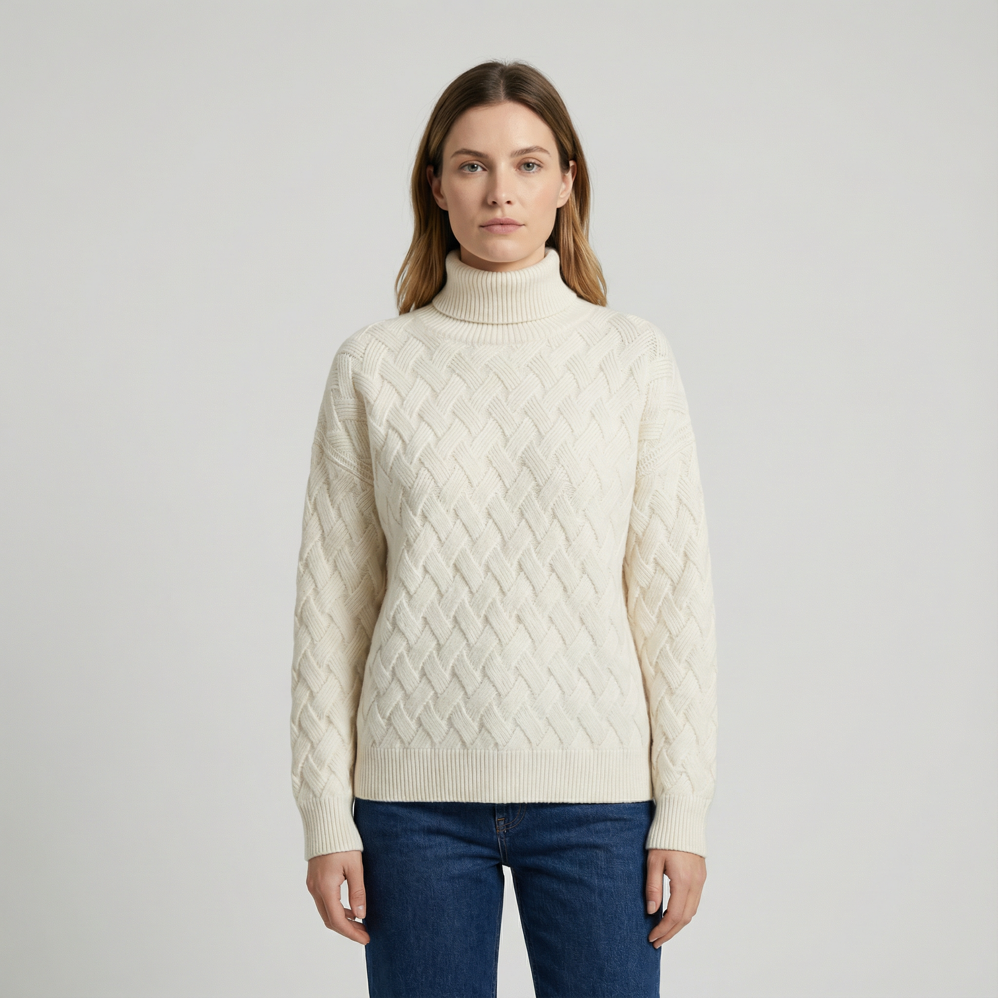 Women's Cable Knit Turtleneck Sweater