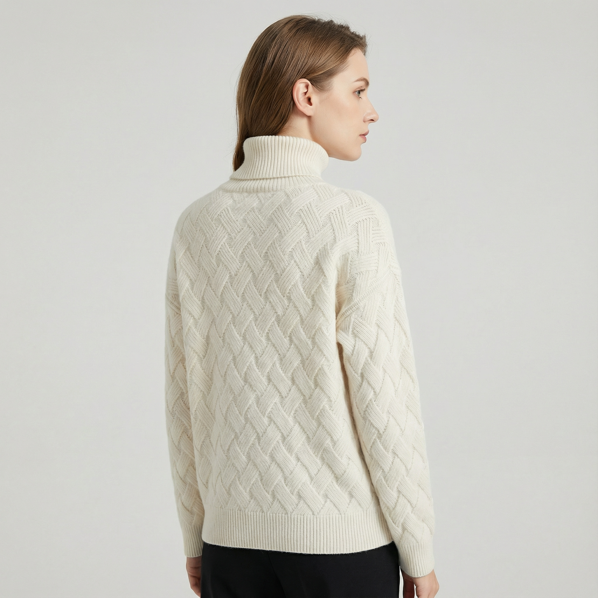 Women's Cable Knit Turtleneck Sweater