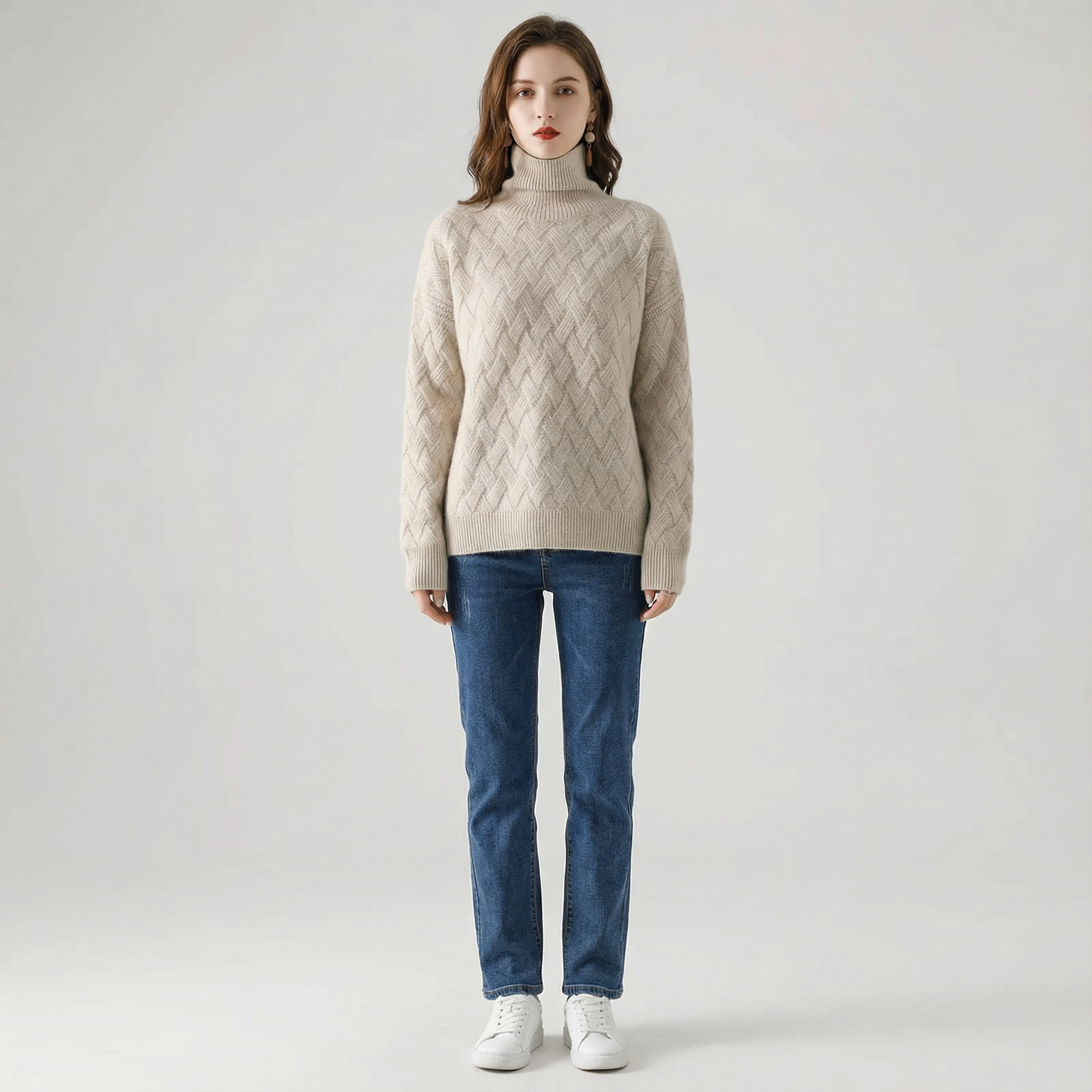Women's Cable Knit Turtleneck Sweater