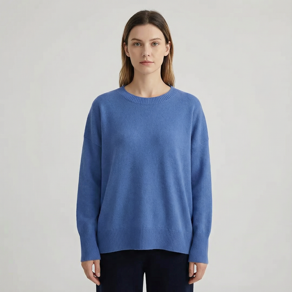 Women’s Relaxed Fit Crew Neck Knit Sweater