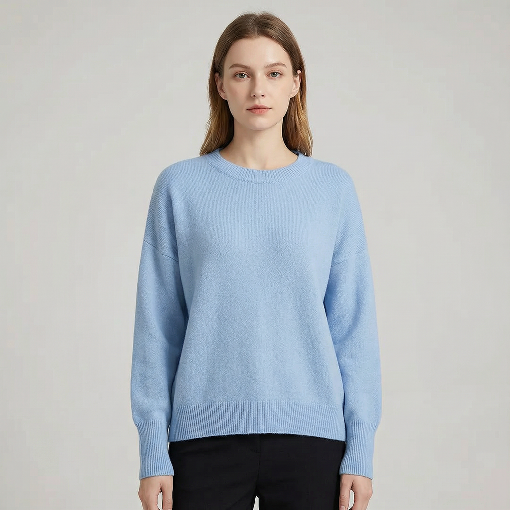 Women’s Relaxed Fit Crew Neck Knit Sweater