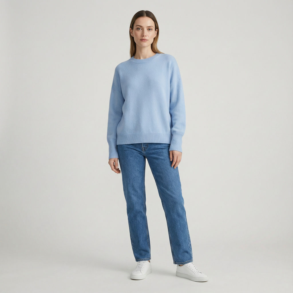 Women’s Relaxed Fit Crew Neck Knit Sweater
