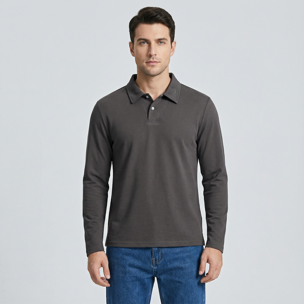 Men's Long Sleeve Knit Polo