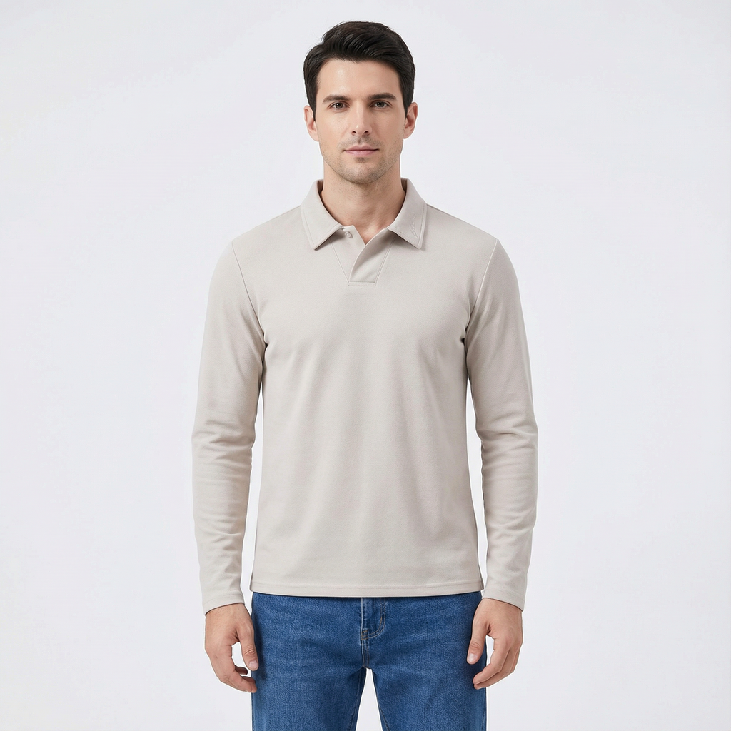 Men's Long Sleeve Knit Polo