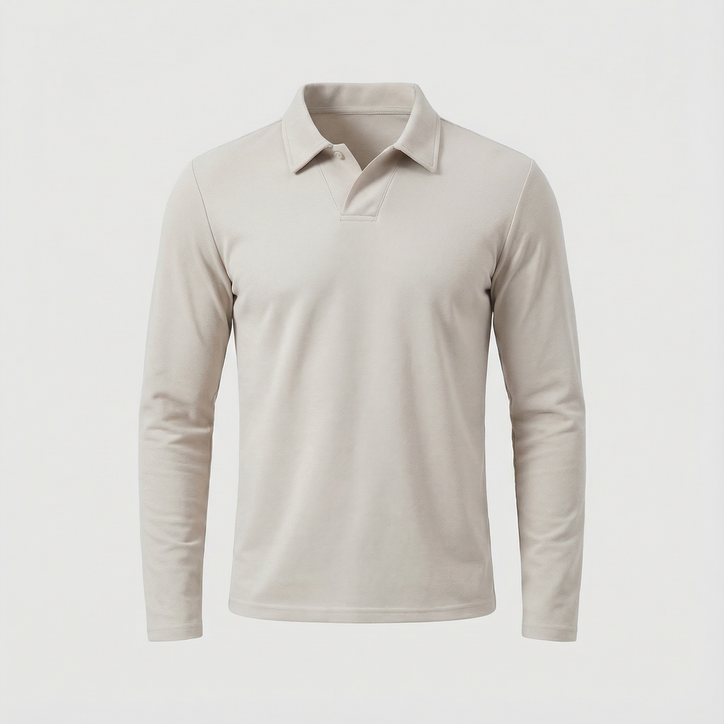 Men's Long Sleeve Knit Polo