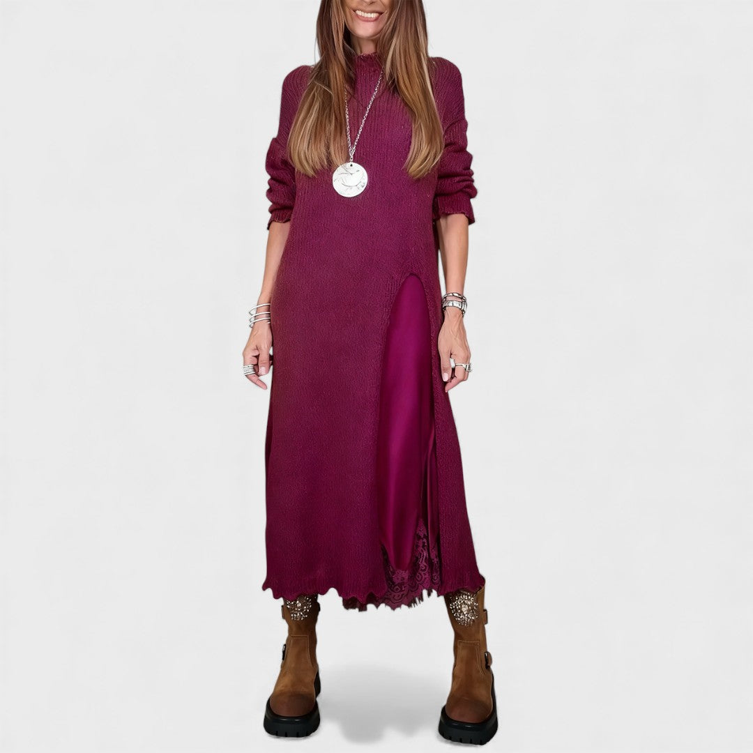 MIREYA | CHIC LONG KNIT DRESS