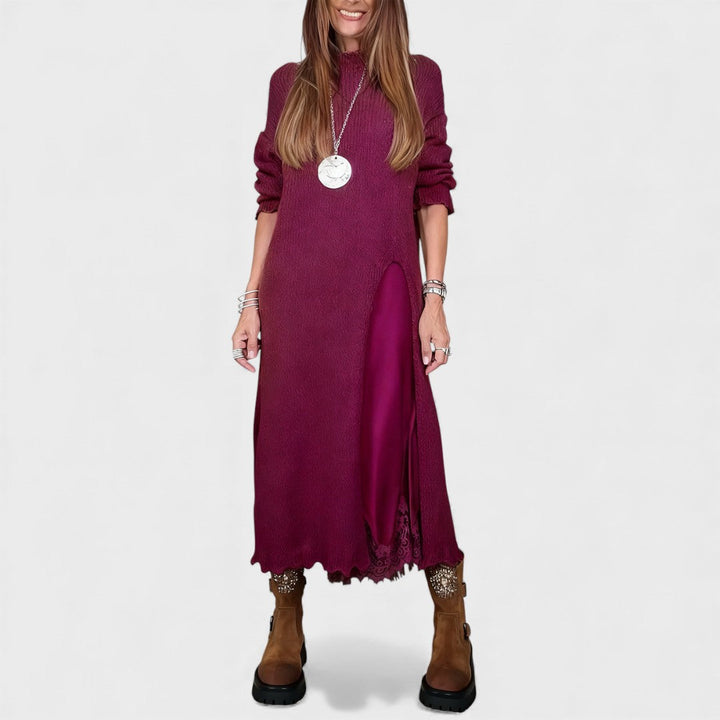 MIREYA | CHIC LONG KNIT DRESS