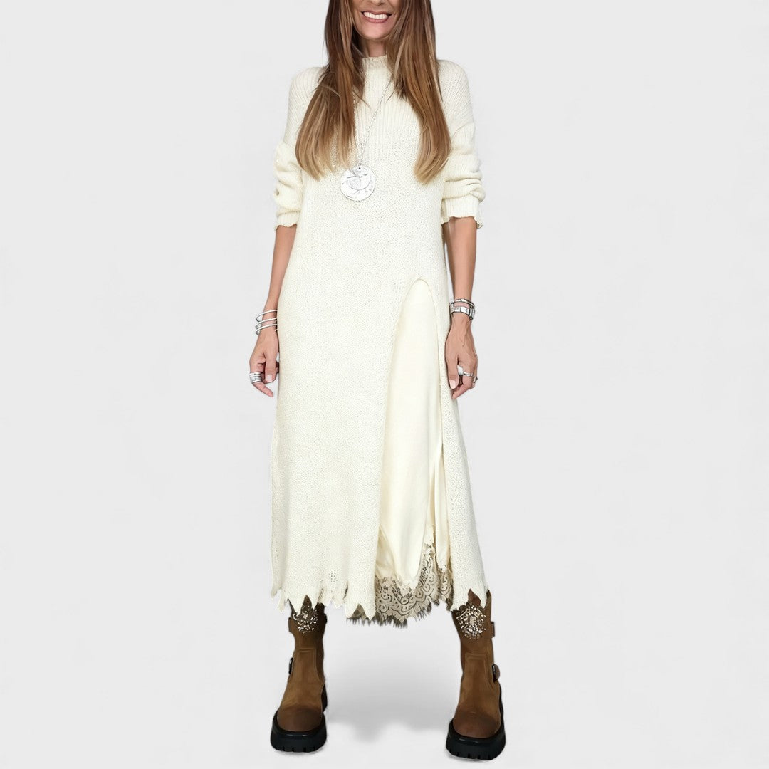 MIREYA | CHIC LONG KNIT DRESS