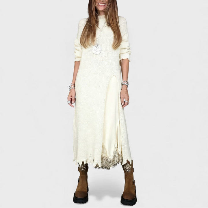 MIREYA | CHIC LONG KNIT DRESS