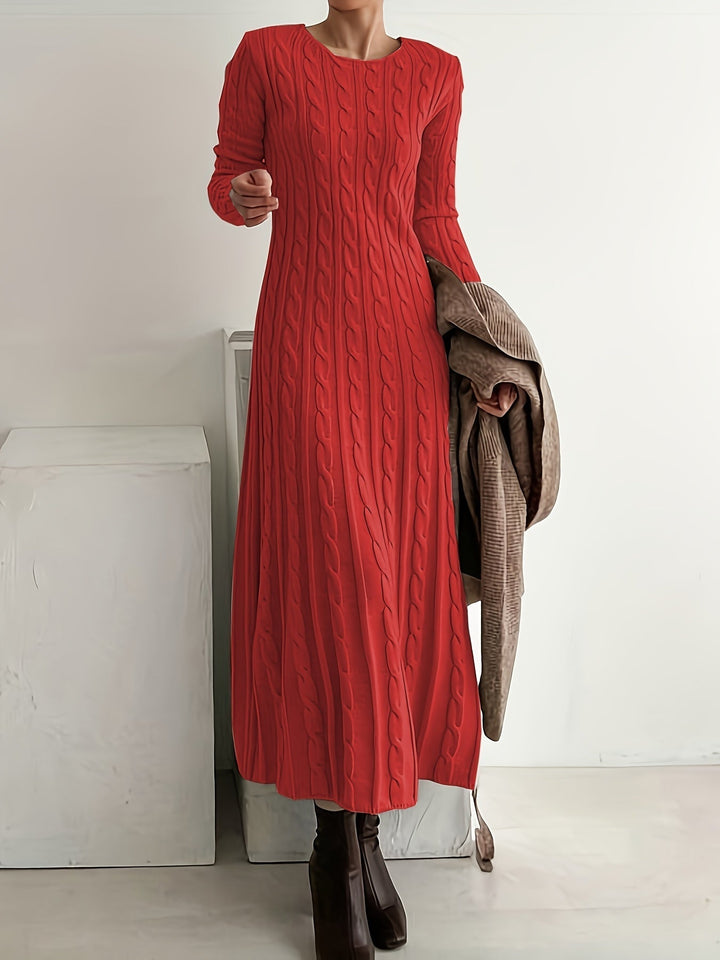 HONORIA | CABLE KNIT LONG DRESS