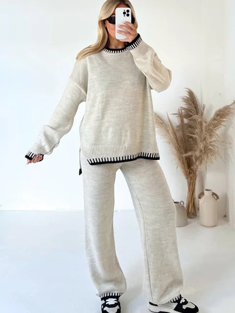 LILY | COMFORTABLE CONTRAST KNIT SET